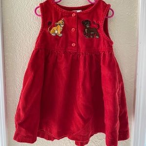 Vintage Lion King “Simba’s Pride” red cord dress